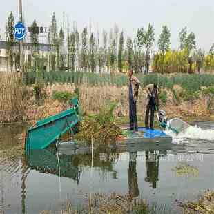 小型平板打捞船水面虾塘水浮萍清理泡沫船简易平板割草船