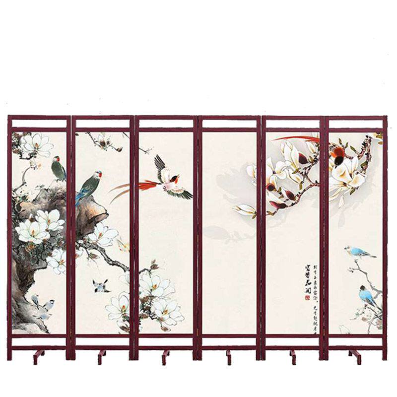 新中式屏风隔断客厅实木移动办公室现代山水遮挡折叠进门简约玄关