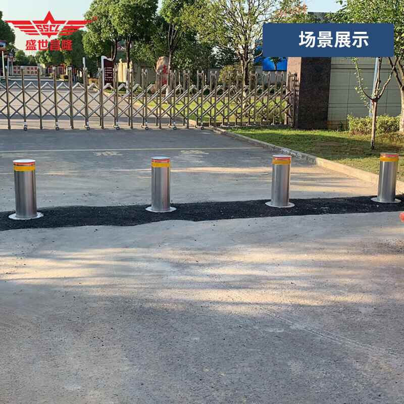 全自动升降柱不锈钢防撞柱半自动升降柱电动升降立柱金属柱方案