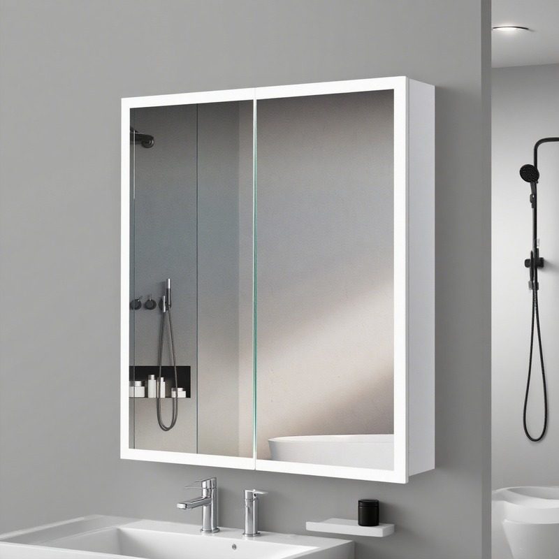 金属智能浴室镜柜挂墙式卫生间浴室镜洗手间镜子置物架收纳储物柜