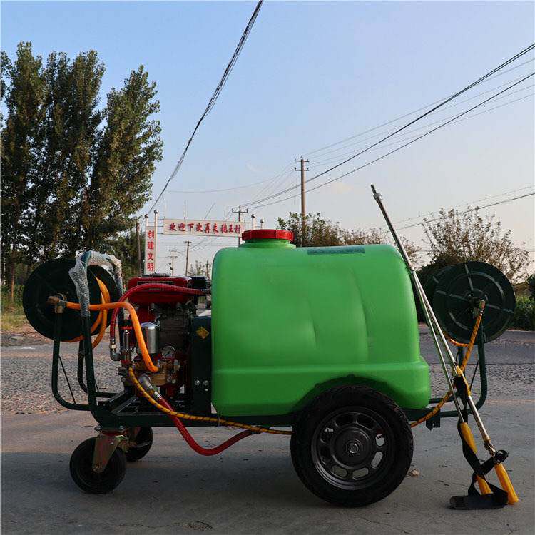 手推式汽油高压喷雾器农用拉管动力高压打药机园林养殖场机打药车
