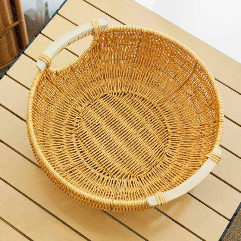 田园风家用水果盘仿藤蔬菜篮卧室杂物物储篮收纳编织客厅厨房筐,厨房/烹饪用具,果蔬置物架/篮/框,淘宝优惠券,粉丝福利购,淘宝优惠卷