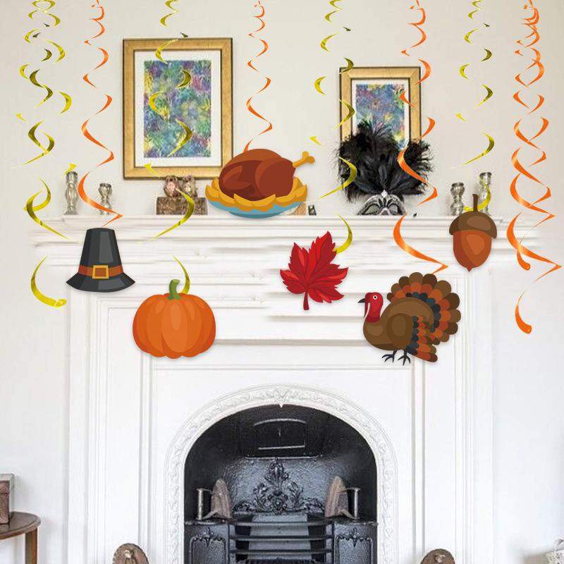 感恩节6件套螺旋吊饰南瓜火鸡秋天挂饰派对聚会枫叶螺旋拉花布置,节庆用品/礼品,装扮布置套餐,淘宝优惠券,粉丝福利购,淘宝优惠卷