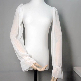 套连肩袖 长袖 装 免缝泡泡袖 秋冬薄款 子春夏百搭白色袖 饰夏季 假袖