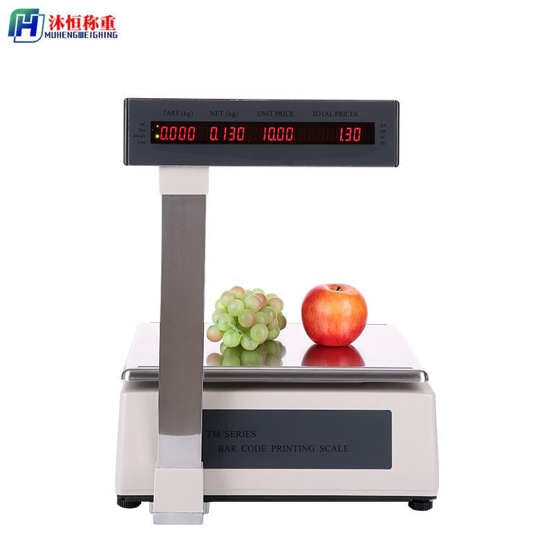英文版大华条码秤TM-Ab超市30kg不干胶收银称重打印一体机秤标签