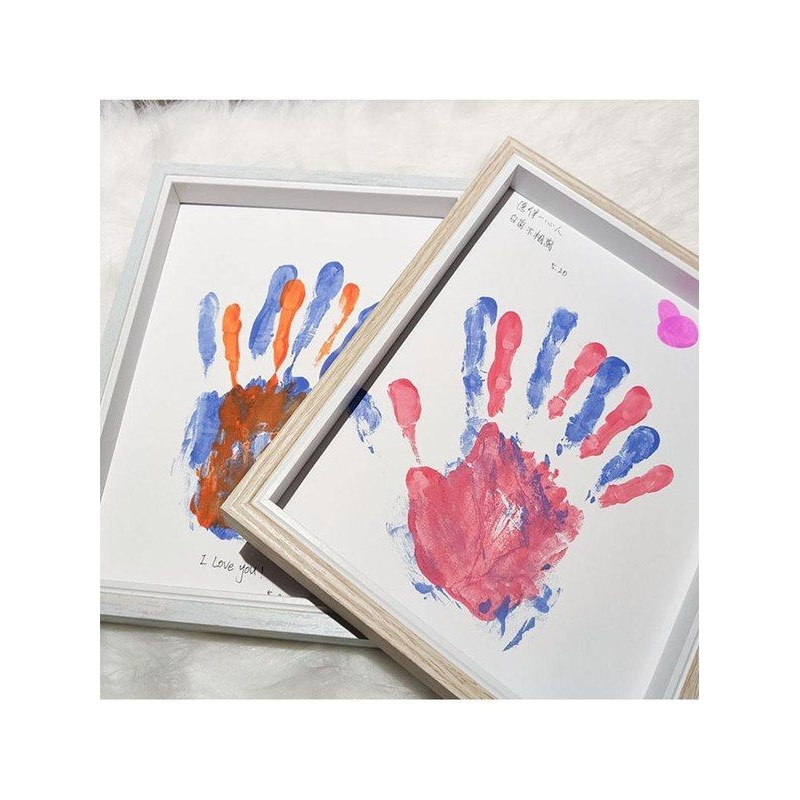 Diy情侣手印相框|手工男朋友圣诞老公老婆一周年纪念日礼物万圣节