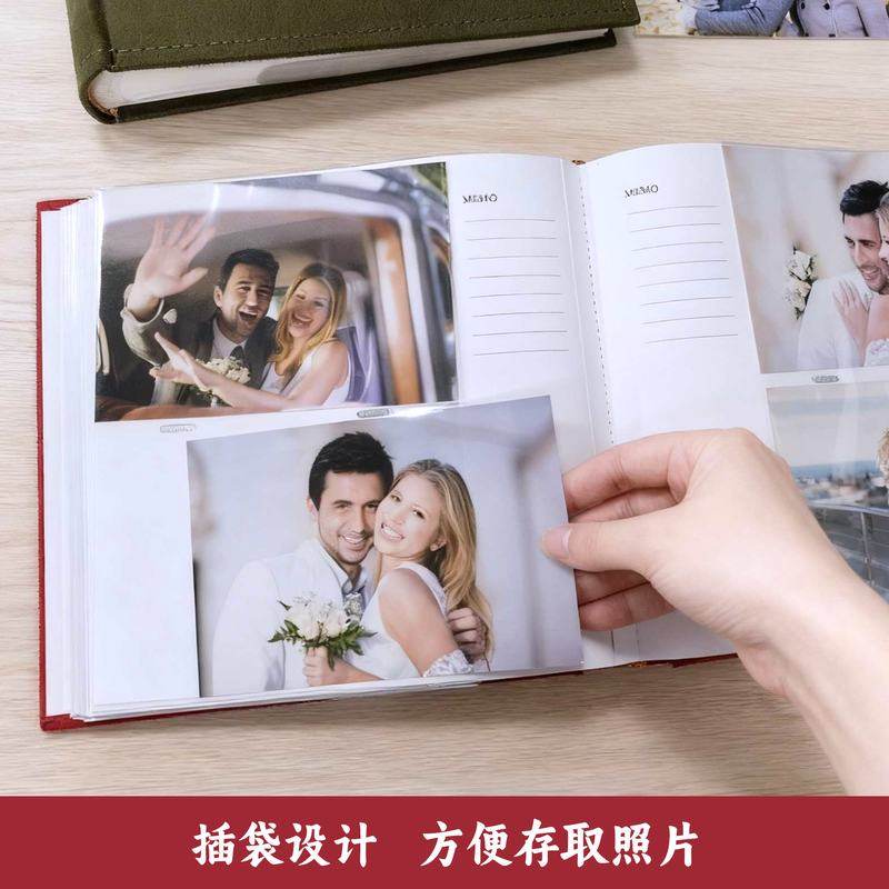 广美工厂绒布影集纪念册收纳寸式册老照片复古礼品6相册创意插袋