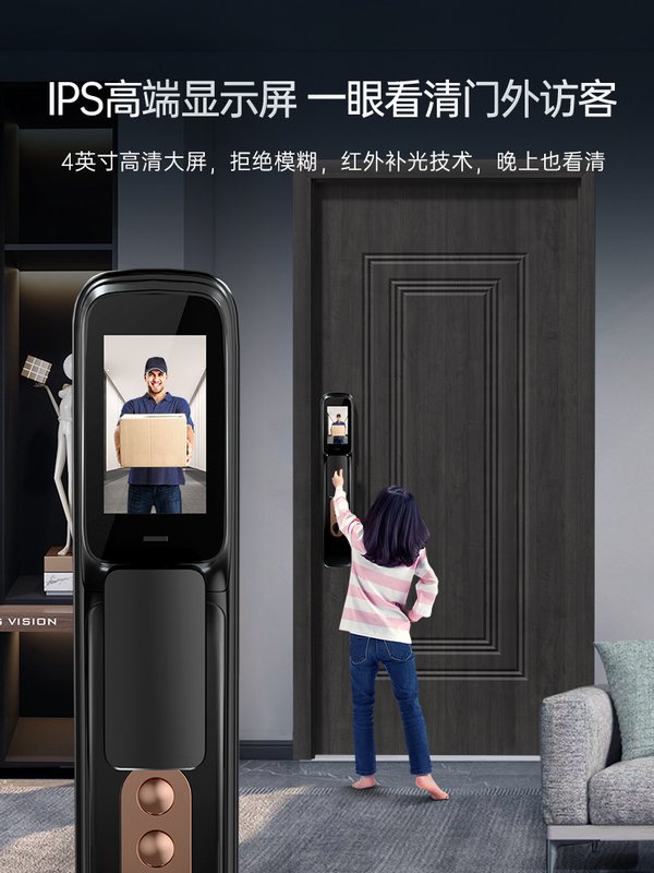 ft智能锁人脸识别智能门锁家用防盗门全自动密码锁xd601max-W