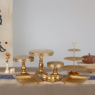 欧式铁艺蛋糕架套装蛋糕舞会摆件甜品店盘道具酒会点心架婚庆