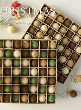 亚马逊新款3CM/49PCS植绒圣诞装饰品球圣诞树颜色多种挂件圣诞节