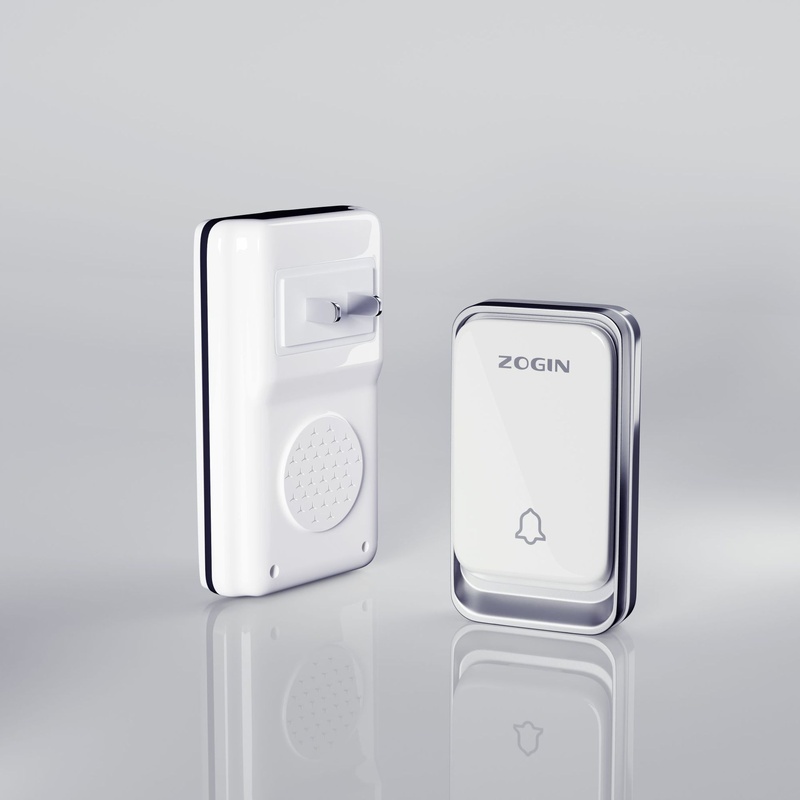 新款直销ZOGIN叮咚自发电门铃交流无线智能亚马逊货源不用电池呼