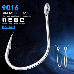 新品 海钓铁板钩高碳钢哑锡单钩绑线鱼钩船钓鱼钩Sport Hooks 901