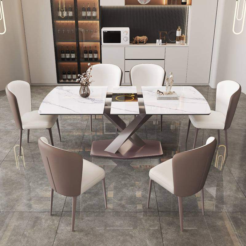 意式轻奢伸缩岩板餐桌小户型家用电磁炉港式多功能餐台长方形饭桌,住宅家具,岩板餐桌,淘宝优惠券,粉丝福利购,淘宝优惠卷