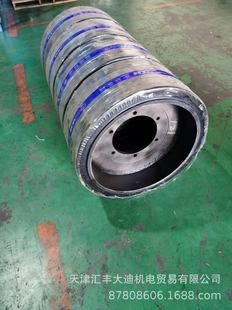 载重型平板拖车腹板式压配式实心轮直径400x200转向轮定向轮