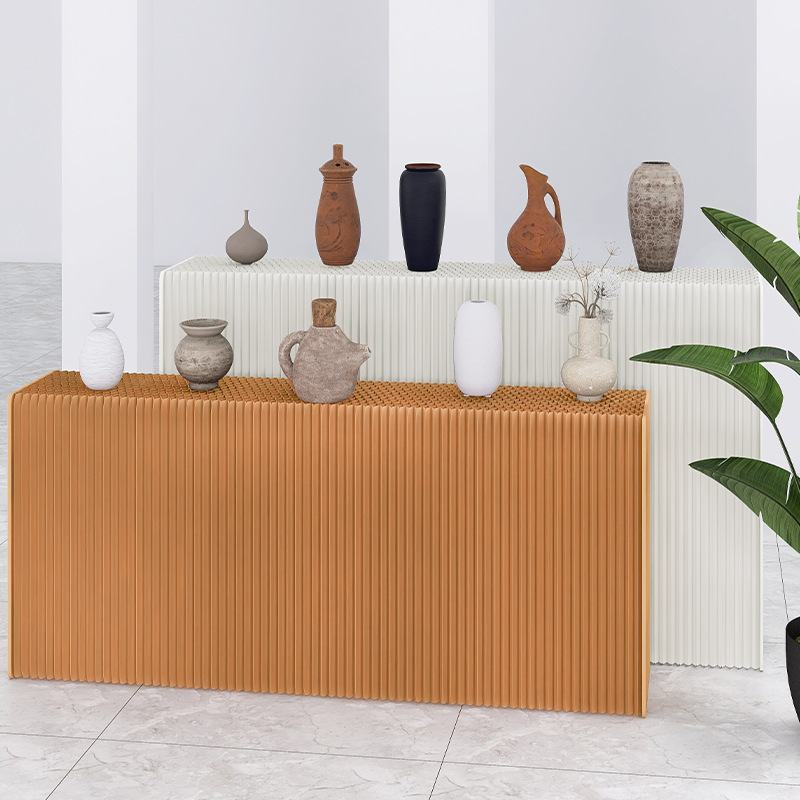 工厂中岛展会纸展示架商业陈列架橱窗展架高低架置物折叠纸展示台