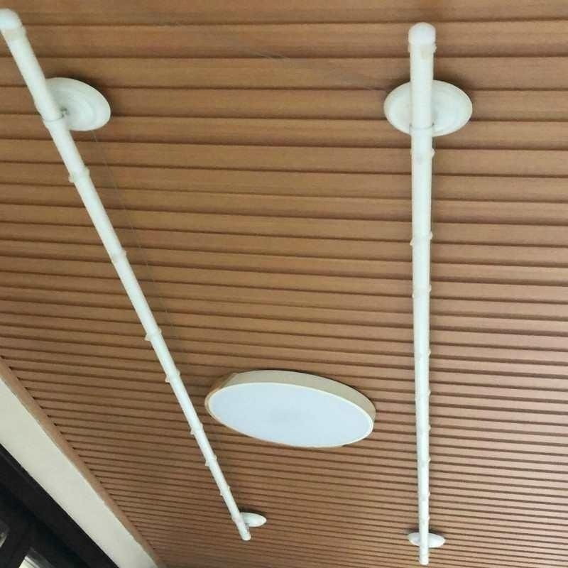 白色铝质手摇升降晾衣架 室内双杆手动晒衣架 香槟金款式适用阳台