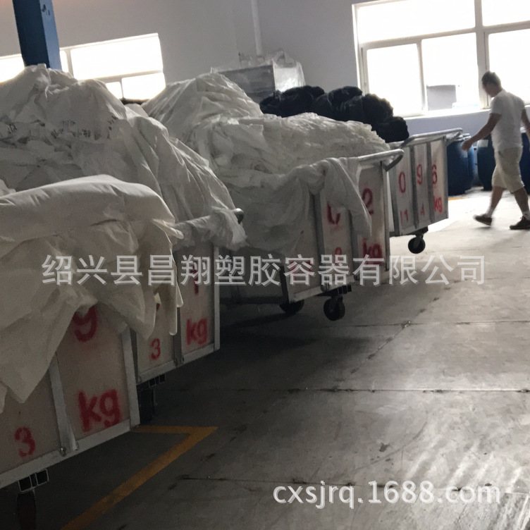 萧山直供印染推布车K-1200L可选脚轮内胆滚塑牛筋方桶 水箱塑料