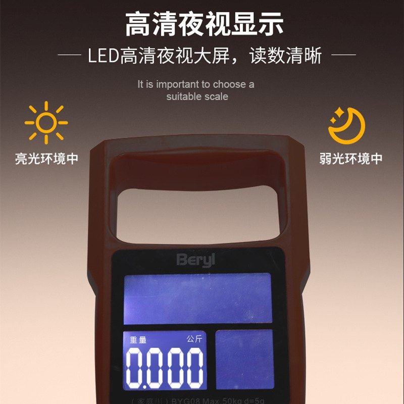 贝雅便携式迷你手提秤秤吊称手柄家用高精度计价50kg买菜快递大
