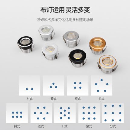 工厂直销LED3W开孔38mm牛小酒柜灯天眼灯30mm射灯花灯满天星径面