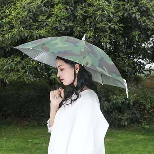 新品 钓鱼遮阳伞头伞雨帽伞帽头戴式雨伞帽防雨头带折叠帽大号斗
