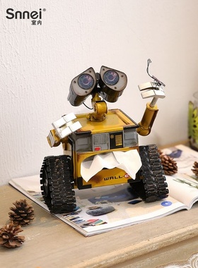 瓦力机器人铁艺复古摆件创意儿童存钱罐礼物进门玄关钥匙收纳装饰