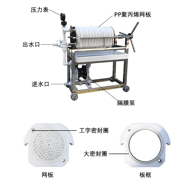 聚丙烯PP板框过滤器DCBK-100聚丙烯板框过滤器规格齐全,机械设备,过滤设备,淘宝优惠券,粉丝福利购,淘宝优惠卷
