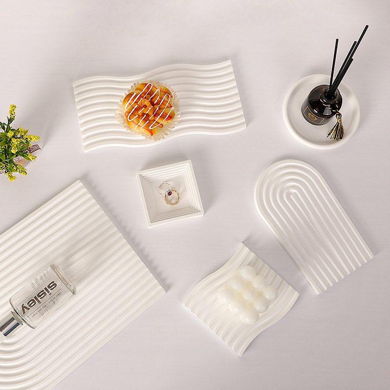 ins石膏首饰收纳托盘现代拍照轻餐桌奢摄影道具拍摄美食装饰背景,餐饮具,餐用托盘,淘宝优惠券,粉丝福利购,淘宝优惠卷