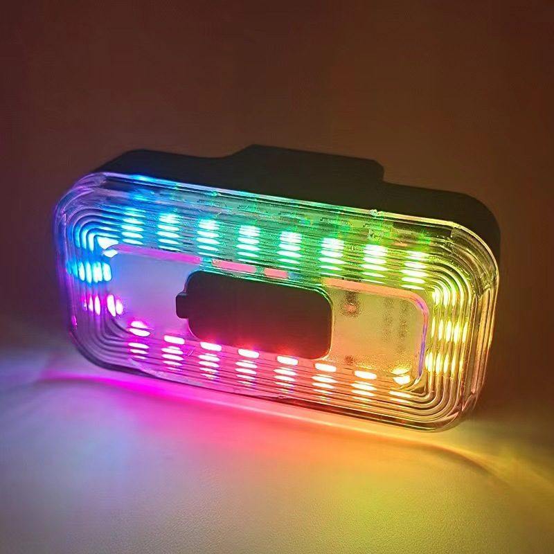 跨境新款USB充电尾灯自行车警示灯车尾灯骑LED灯山地夜亮七彩高灯