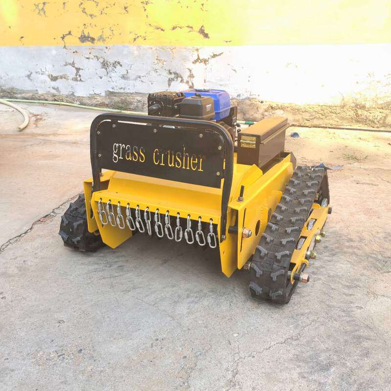 果园除草剪草汽油遥控碎草机 大马力全地形无刷履带遥控割草机