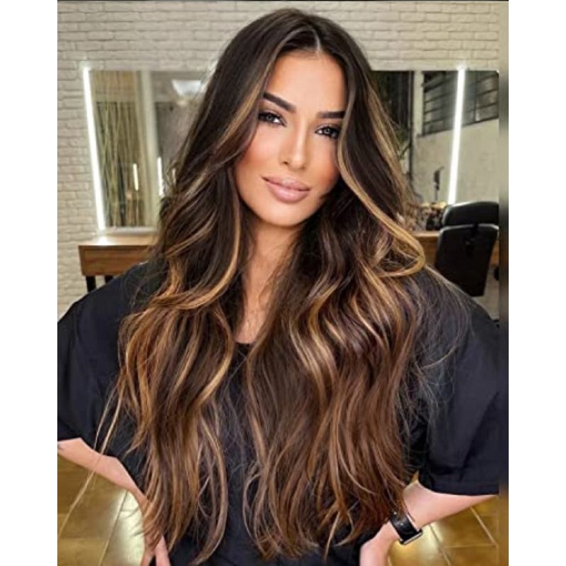 新款直销外贸欧美假发女大波浪长卷发挑染玫瑰网高温丝化纤头套时