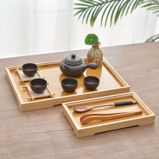 竹木托盘酒店竹木下午茶点心早餐家用茶盘托盘餐厅日式餐点托盘