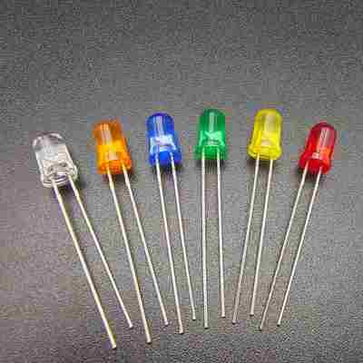 f5红发红灯珠5mm橙色光黄二极管红灯led绿黄灯蓝灯蓝发珠插式直