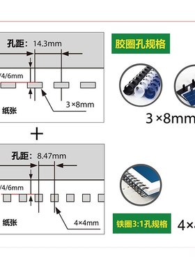 胶圈夹条铁圈三合一打孔机一体机挂历台历文本打孔装订机CW2016