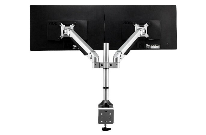 桌面2双屏万向气压悬停升降旋转铝合金电脑显示器支架慧想BS200