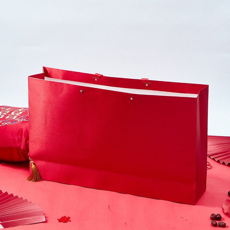小批量定制结婚超大号礼品袋手提袋红色婚庆纸袋加印logo定制定制