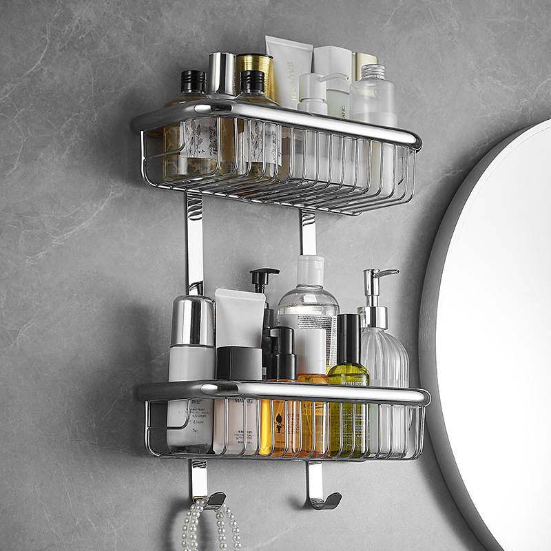 全铜浴室四方蓝置物架篮子淋浴房壁挂式网篮洗澡间壁挂三角双层,家装主材,卫浴置物架,淘宝优惠券,粉丝福利购,淘宝优惠卷