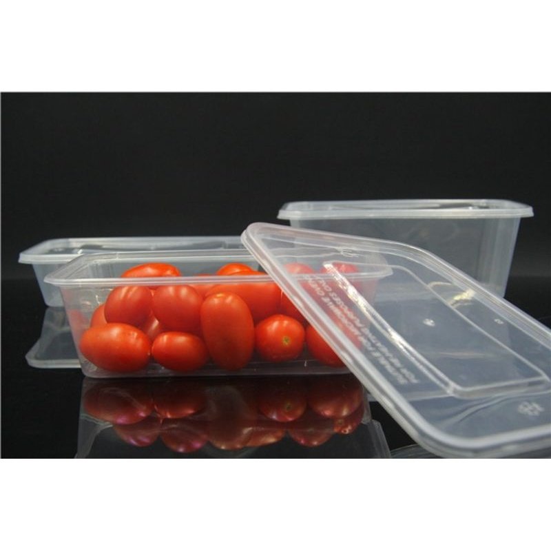 新款直销长方形650ML一次性饭盒透明塑料凉面餐盒外卖打包盒小吃