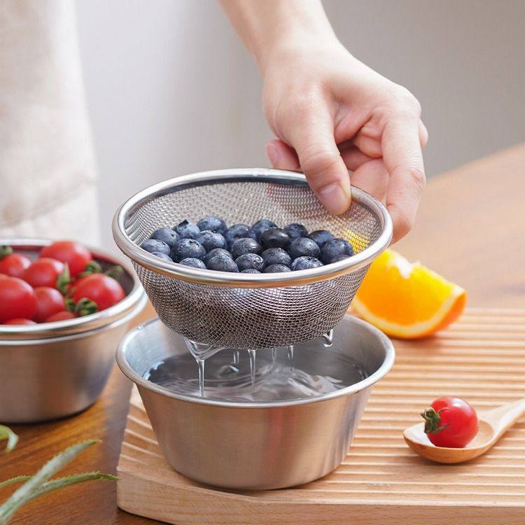 不锈钢小盆厨房料理碗套装沥沥水锥形水盆水果沥水篮篮,餐饮具,洗菜盆/沥水篮/漏水筛,淘宝优惠券,粉丝福利购,淘宝优惠卷
