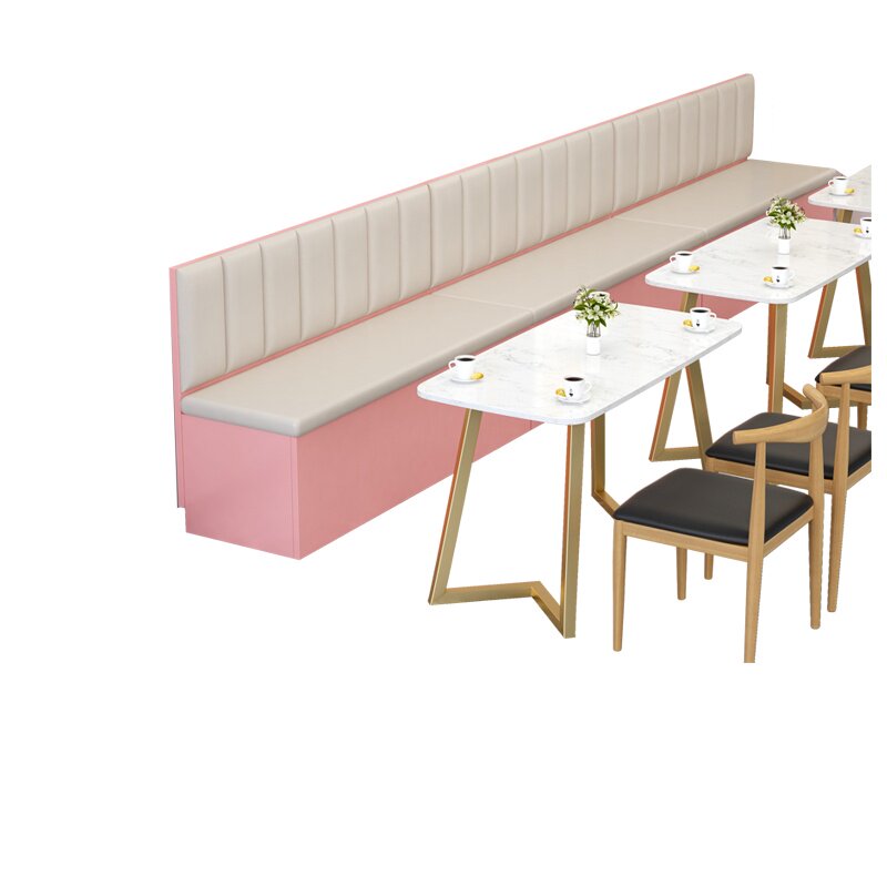 实木奶茶店桌椅组合卡座靠墙包沙发餐厅饭店定制汉堡甜品凳咖啡软