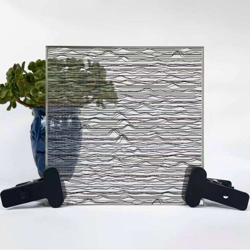 夹丝玻璃酒店屏风厨房推拉门双层夹娟工艺艺术玻璃山水画渐变工厂