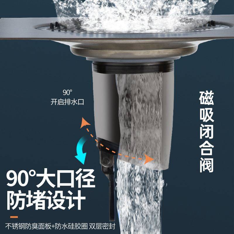 地漏盖翻新器下水管道不锈钢防封闭卫生臭盖板神器堵卫生间浴室返