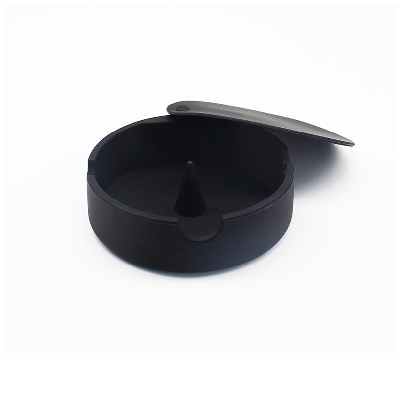 跨境新款带盖圆形烟盅创意夜光烟盒摔个性带防飞烟灰缸灰防盖便捷