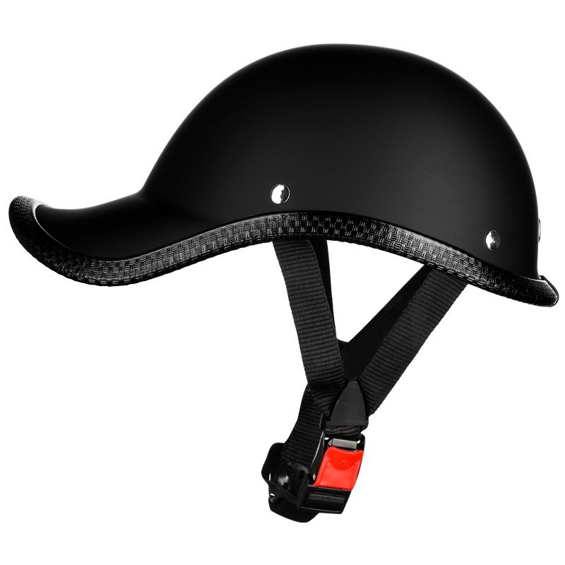 头盔复古半盔碳纤纹瓢防撞男女个性骑行情侣檐遮阳帽盔防晒夏季