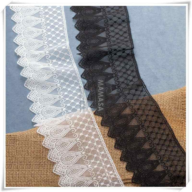 宽10.5cm 涤纶刺绣网纱蕾丝花边辅料优质锁边DIY手工服装布艺材料