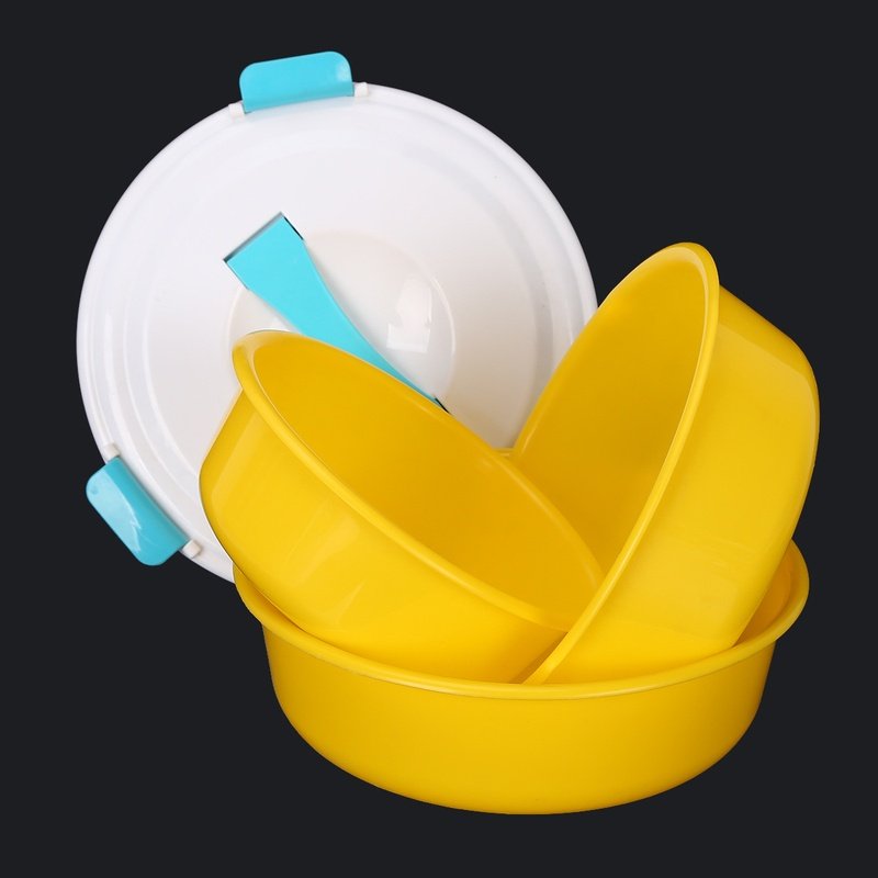 带盖开饵盆三件套盒饵加厚饵料竞技拌黑盆和坑盆加深饵散炮鱼食盆