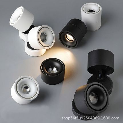 双头明装射灯可调角度led筒灯顶灯道商用折叠吸店铺过家用灯客厅