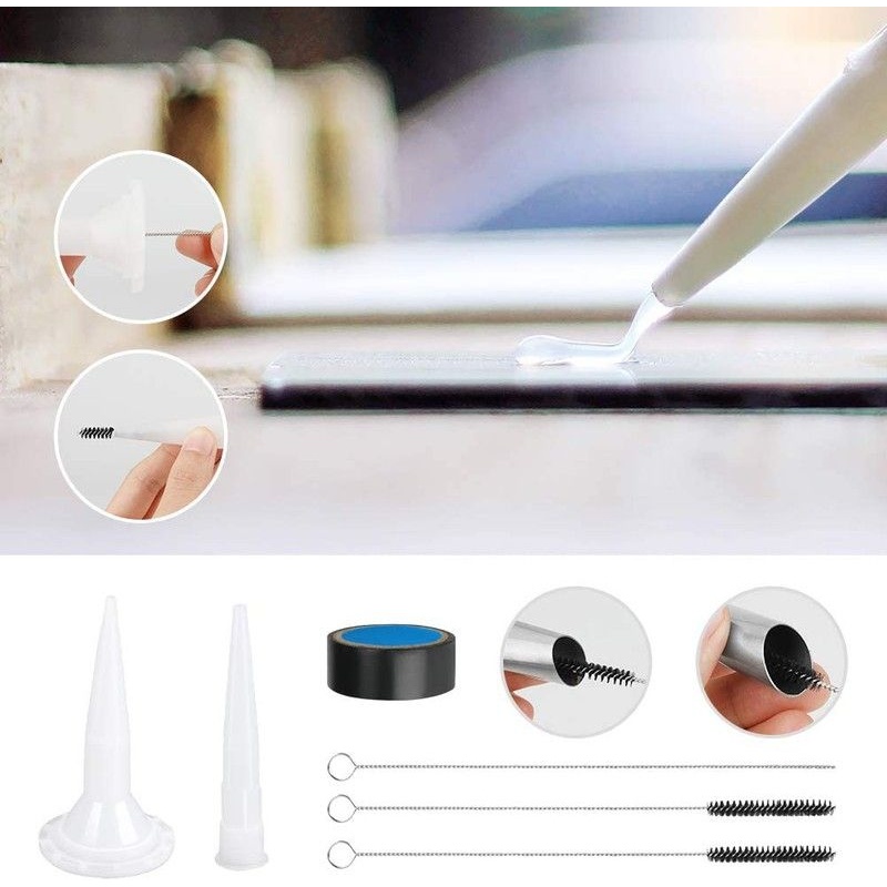 35件套不锈钢填缝喷嘴涂抹器刮板刮刀密封胶 美缝工具