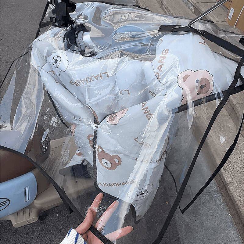 电动电瓶车挡风被防晒防雨罩车衣车头遮雨保护罩套加大加厚透明