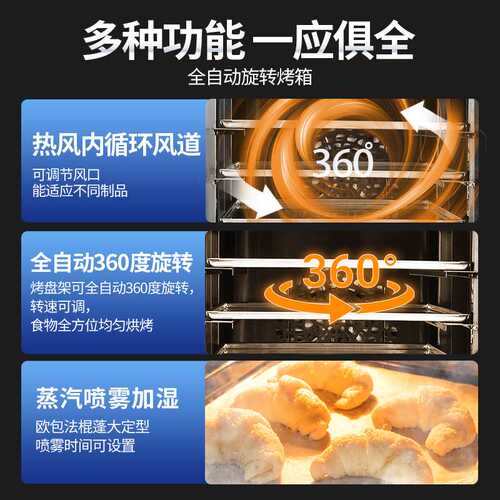 商用全自动大型旋转烤箱面包烘焙欧款五盘十盘电力热风旋转炉