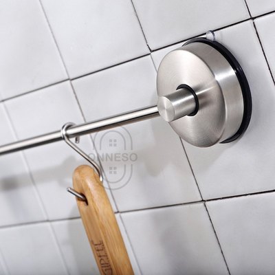 不锈钢吸盘式挂钩免打孔毛巾架置物架挂架多功能杆卫生间厨房挂